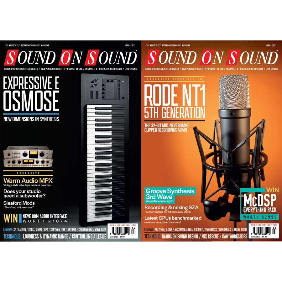 Source products on the front page of Sound On Sound 2 months in a row!